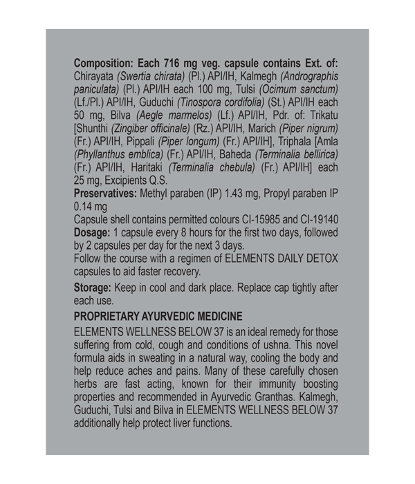 Elements Wellness Below 37 (60 Capsules) image 3