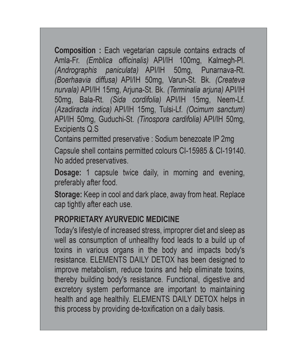 Elements Wellness Daily Detox (60 Capsules) image 2