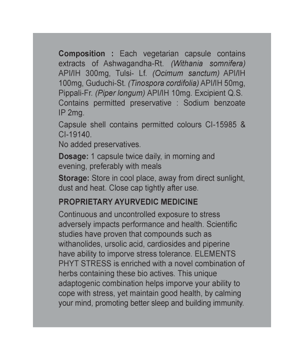 Elements Wellness Phyt Stress (60 Capsules) image 2