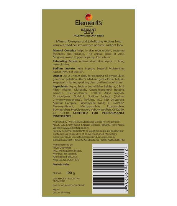 Elements Wellness Radiant Glow Face Wash (100g) image 3