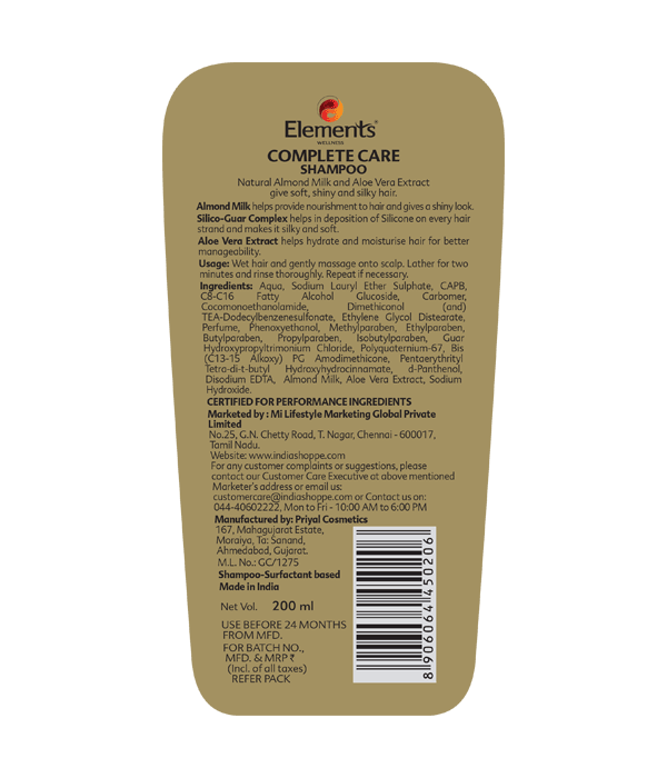 Elements Wellness Complete Care Shampoo (200ml) image 2