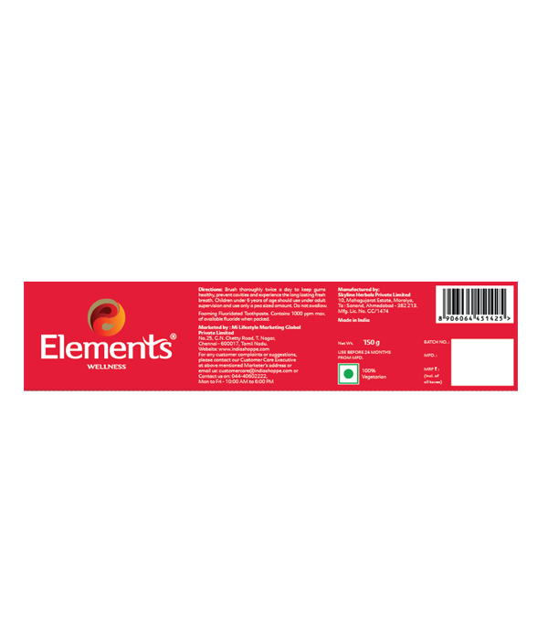 Elements Wellness Red Herbal Toothpaste (150g) image 2