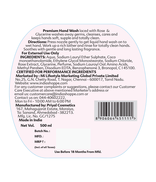 Elements Wellness Moisturising Hand Wash (500ml) image 2