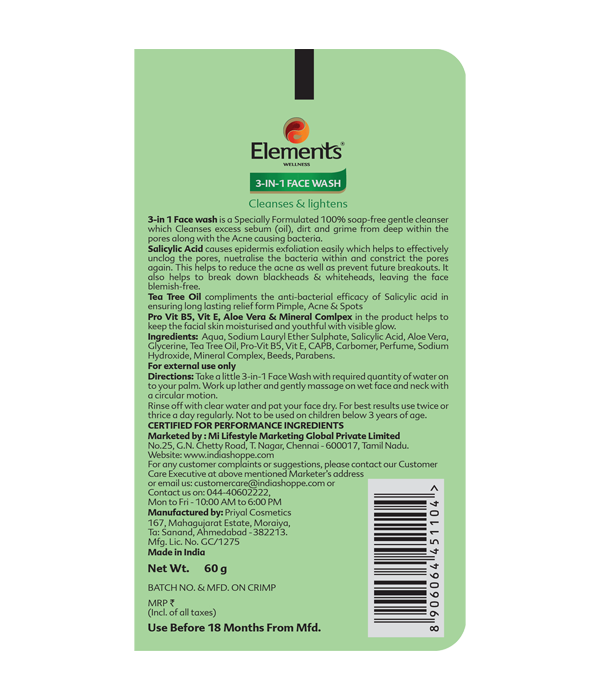 Elements Wellness 3-in-1 Face Wash (60g) image 2