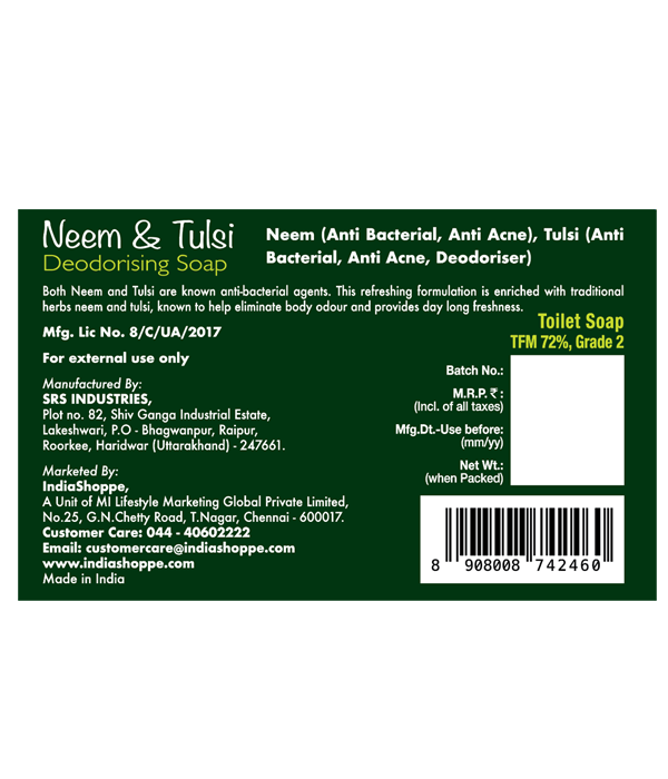 Neustar Neem & Tulsi Deodorising Soap (100g) image 2