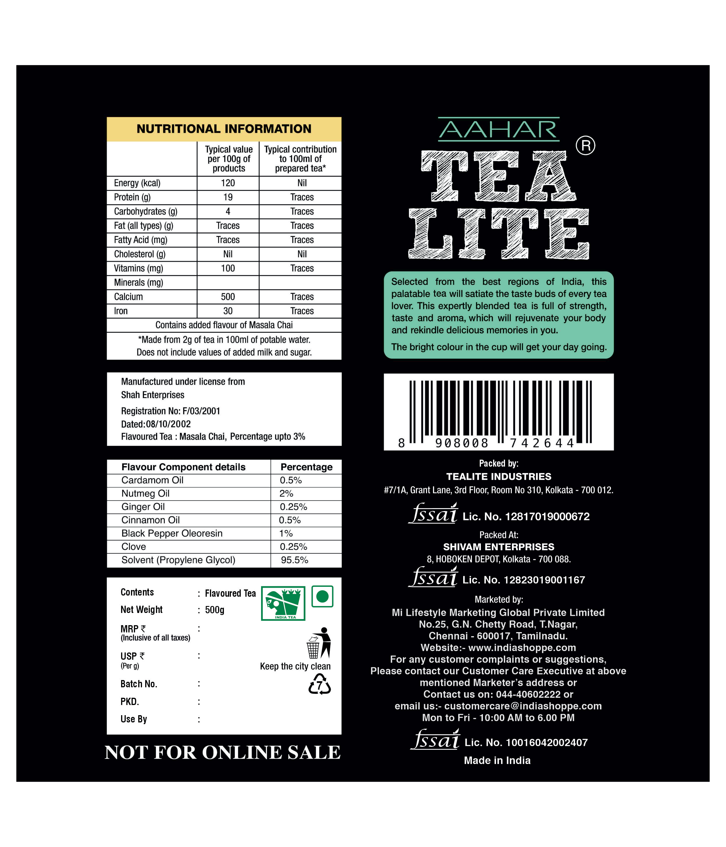 Aahar Tealite 500 Gms image 2