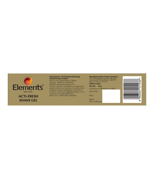 Elements Wellness Acti-Fresh Shave Gel (80g) image 3