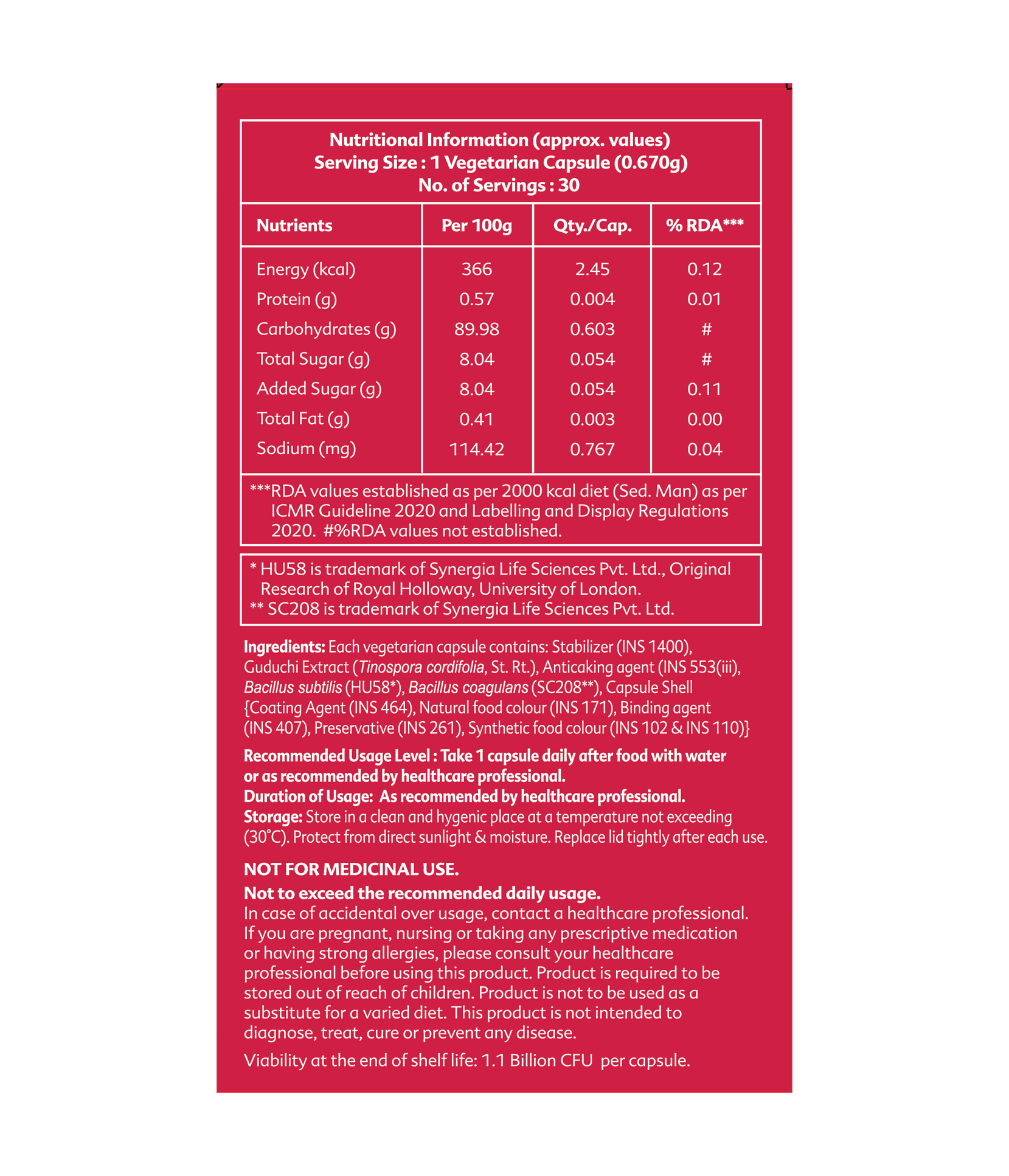 Elements Wellness Probiotic G Plus (30 Capsules) image 3