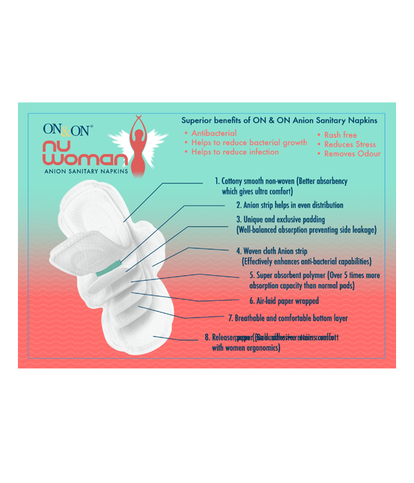ON&ON Nu Woman Anion Sanitary Napkins (10 Pads) image 3