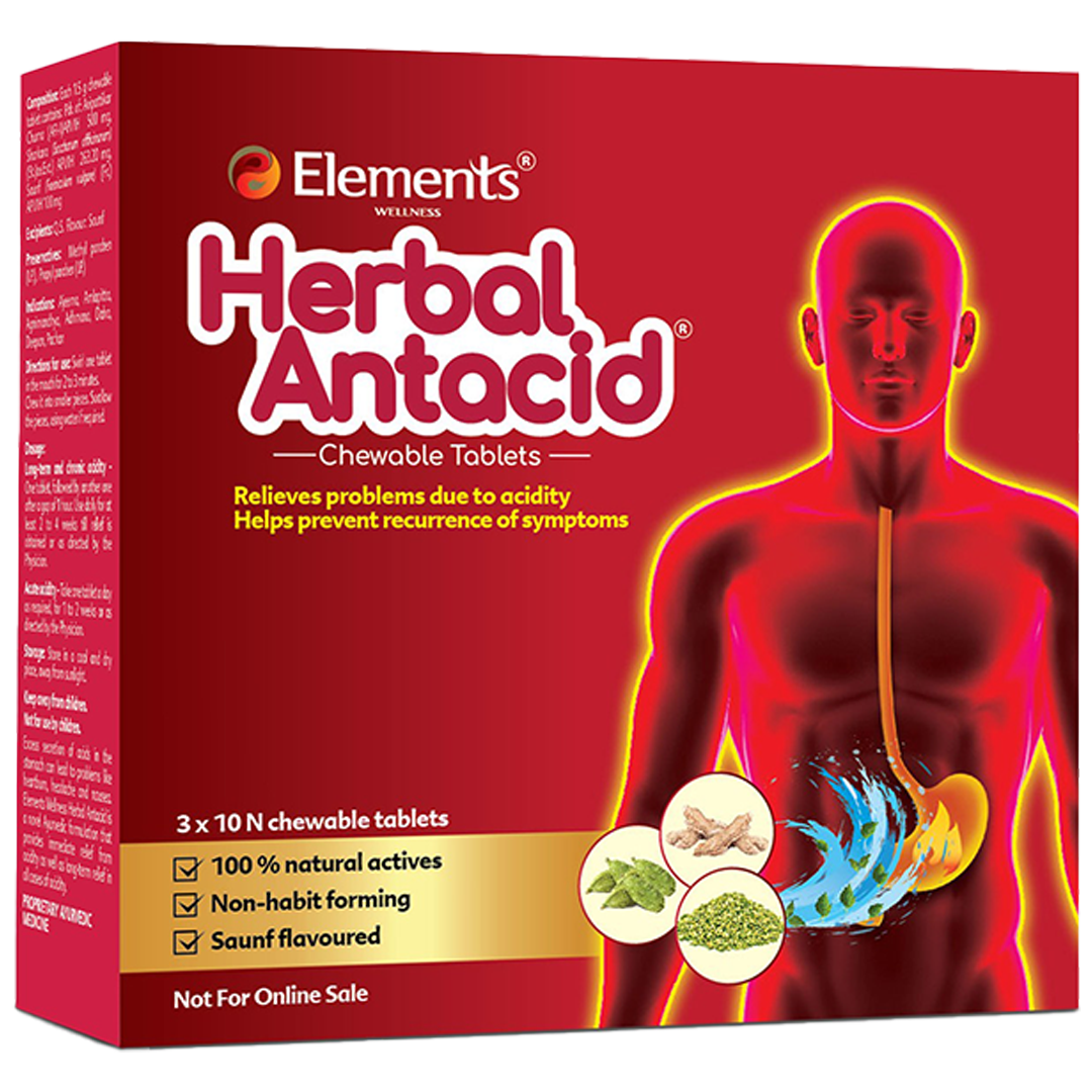 Elements Wellness Herbal Antacid 3x10n Chewable Tablets