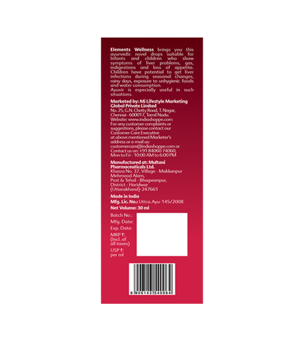Elements Wellness Ayuvir Drops (30ml) image 5